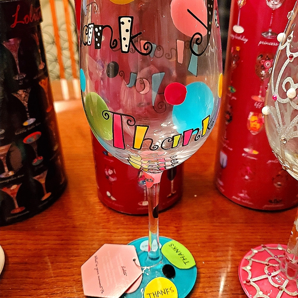 Lolita Thank You Wine Glass